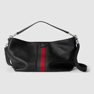 Gucci Web Trademark Small Crossbody Bag, Black, Leather