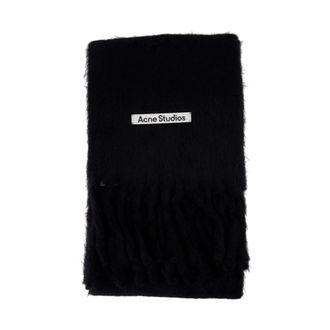 Acne Studios Winter Scarves, unisex, Black, ONE SIZE, Mohair Logo Scarf