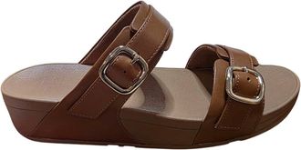 FitFlop Womens Lulu Adjustable Leather Sandal In Light Tan