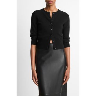Vince Wool & Cashmere Blend Cardigan in Black at Nordstrom, Size Xx-Small