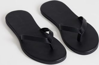 Topshop Sky - Sandali infradito neri in vera pelle-Nero