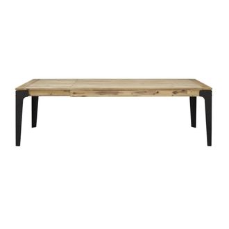 Robin des Bois Mesa rectangular de roble con 1 extensi&oacute;n para 8/10 negra