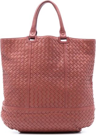 Bottega Veneta Borsa tote in nappa con motivo Intrecciato 2012-2025 - Rosso