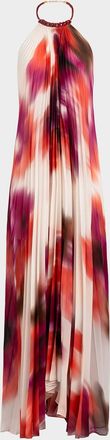 Silvia Tcherassi Constanza Pleated Halter Maxi Dress