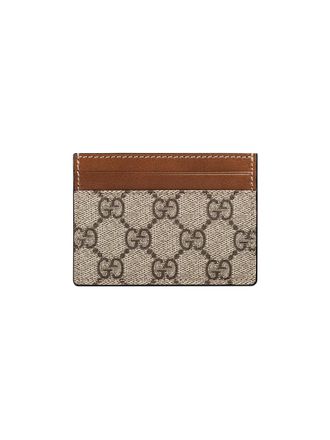 Gucci GG Supreme-kaarthouder - Bruin