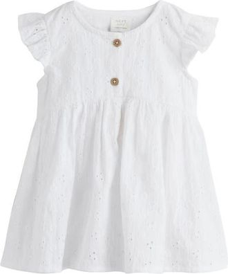 Next Cotton Eyelet Dress in White at Nordstrom, Size 9-12M