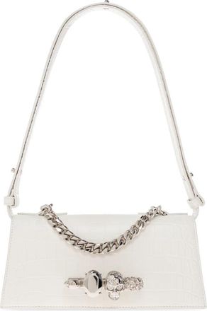 Alexander McQueen Jewelled Mini Bag - Dames - Schoudertassen - Wit - ONE Size - Leer - Tassen
