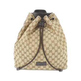 Gucci Beige Brown Gg Canvas Backpack (Pre-Owned)