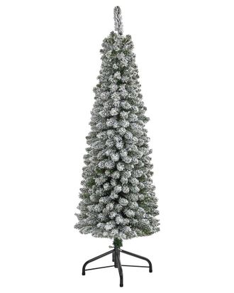 Nearly Natural 5Ft. Flocked Pencil Artificial Christmas Tree