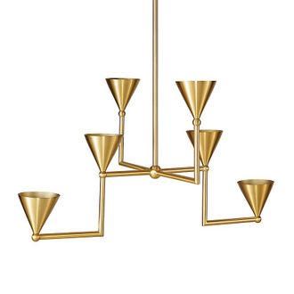 Ballard Designs Miles Redd Geometric 6-Light Chandelier - Antique Brass - Ballard Designs