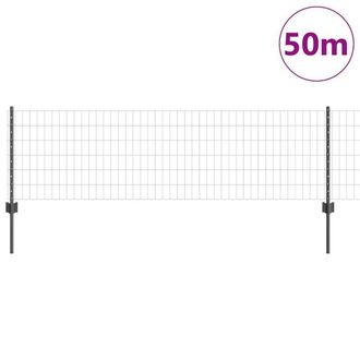Berkfield Home Versatile Euro Fence with 22 U Posts Grey 0, 6x50 m Steel