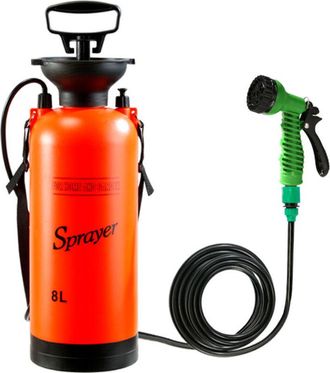 OEM Ducha Port&aacute;til Para Camping (8 Litros) - Botella Pulverizadora Multifuncional Para Viajes, Lavado De Coches Y Riego De Jardines - 19 X 19 X 55 Cm