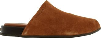 Ferragamo Cognac Nycole Suede Mules, Size 11