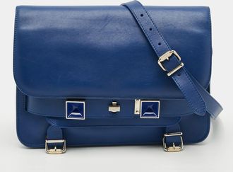 Proenza Schouler Classic Ps11 Blue Leather Shoulder Bag