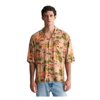 GANT Hawaiiaans overhemd met korte mouwen - Heren - Korte mouwen Overhemden - Veelkleurig - XL - Overhemden