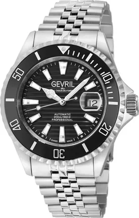 Gevril Group Chambers Automatic Black Dial Mens Watch 42600