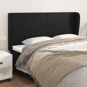 vidaXL Cabecero Con Orejas Cuero Sint&eacute;tico Negro 203x23x118/128 Cm Vidaxl