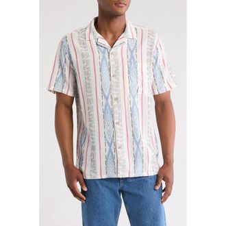 Civil Society Relaxed Fit Linen & Cotton Camp Shirt in Parchment at Nordstrom Rack, Size Medium