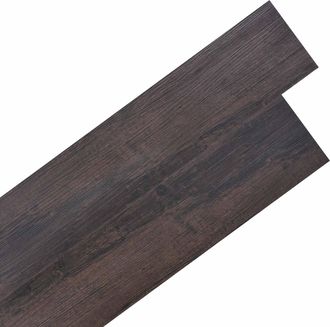 vidaXL Laminas De Suelo De Pvc Autoadhesivas Marr&oacute;n Oscuro Vidaxl