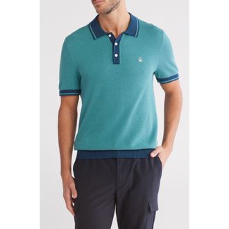 Original Penguin Honeycomb Textured Cotton Polo in Teal at Nordstrom Rack, Size Xx-Large