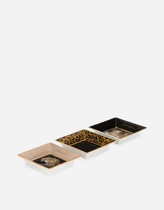 Dolce & Gabbana Set 3 Porcelain Trinket Trays - Storage Trays Multicolor Onesize