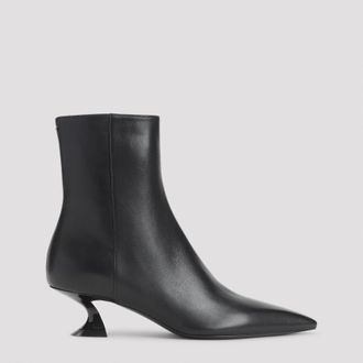 Lanvin Womens Black Kitten Heell 50 Mm Lambskin Ankle Boots Leather - Size EU 37