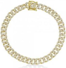 Allurez Diamond Pave Cuban Link Bracelet 14k Yellow Gold (1.69ct)
