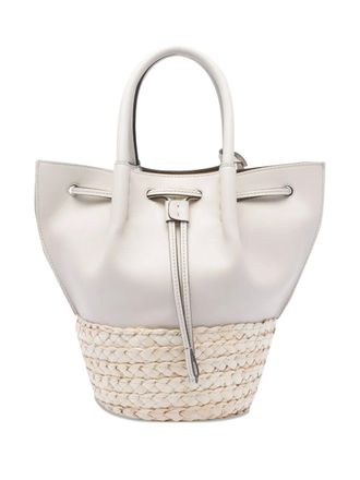 Tod's Geweven raffia leren bucket-tas - Wit