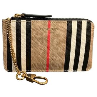 Burberry Pre-owned Mini Bags, female, Multicolor, Size: ONE SIZE Pre-owned Icon Stripe PVC Wallet