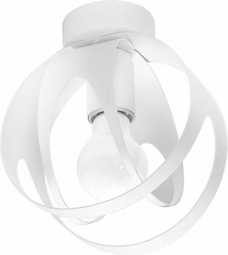 ETC Shop Etc-shop - Plafoniera bianca lampade a sfera soggiorno plafoniera rotonda 1 luce, metallo, 1x E27, DxH 16x21 cm