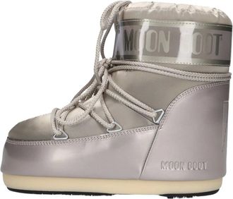Moon Boot Schoenen, Dames, Grijs, 39 EU, Leer, Icon Low Glance Snowboots