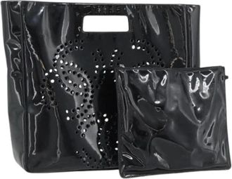 Chanel Pre-owned Vintage Patent Leather Tote Bag - Dames - Vintage Shopper - Zwart - ONE Size - Vintage