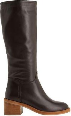 8 by YOOX SPLITLEATHER ROUND-TOE HIGH BOOT