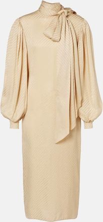 Gucci GG draped striped silk jacquard midi dress