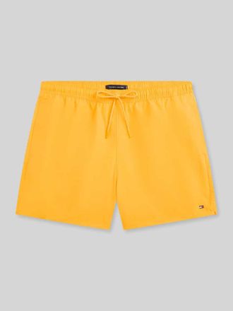 Tommy Hilfiger Regular Fit Badehose mit Logo Stitching in GELB, Gr&ouml;&szlig;e XXL