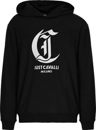 Just Cavalli Geborduurde katoenen sweatshirt - Heren - Hoodies - Zwart - XS - Katoen - Hoodies & sweatvesten