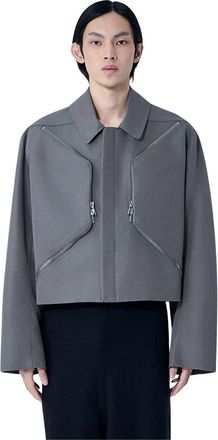 Rick Owens Heizer Mac Jacket - Heren - Zomerjassen - Grijs - S - Katoen - Jassen