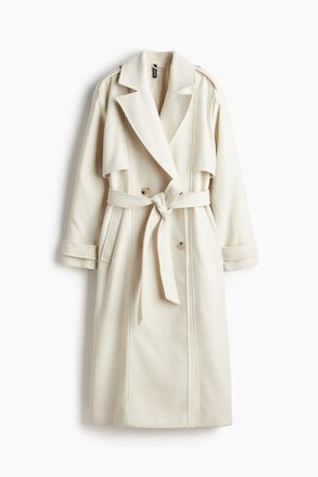 H&M Trenchcoat aus angerautem Twill - White