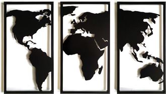 OEM Decorizzly Decoraci&oacute;n De Pared Tr&iacute;ptico Mapa Mundial 3d