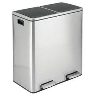 mDesign Metal Steel 60L Large Dual Compartment Step Trash Can - Brushed Chrome at Nordstrom