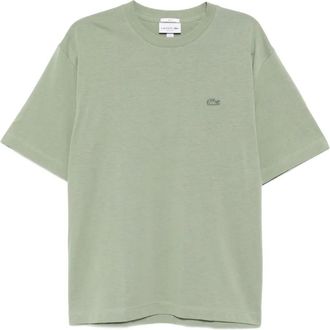 Lacoste logo-appliqué cotton T-shirt - Green