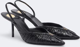 Saint Laurent Folie Cassandre leather slingback pumps