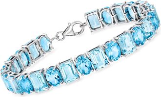 Ross-Simons Swiss and Sky Blue Topaz Bracelet in Sterling Silver