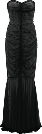 Norma Kamali Abito da sera senza spalline - Nero