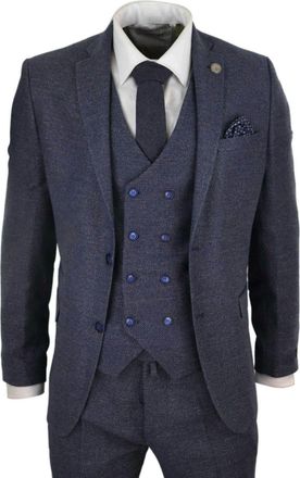 TruClothing 3 Piece Suit Double Breasted Tweed