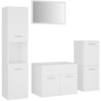 vidaXL Conjunto De Muebles De Ba&ntilde;o Aglomerado Blanco Vidaxl