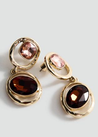 Mango Orecchini ciondoli cristalli oro - Donna - Taglia unica - MANGO