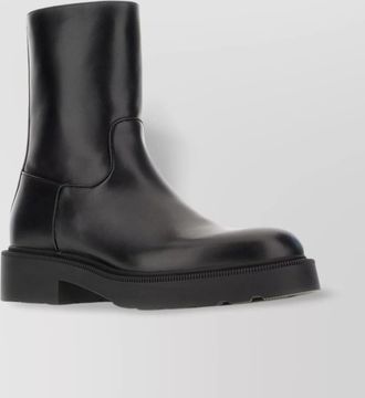 The Row leather ankle boots with chunky lug sole