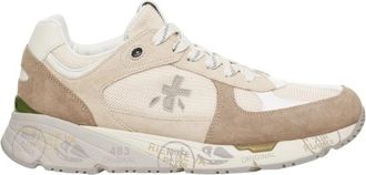 Premiata Beige Sneakers met Meshdetails - Heren - Sneakers - Beige - 40 EU - Leer - Schoenen