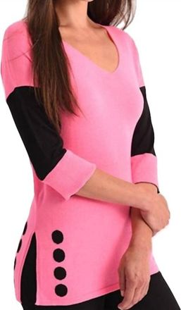 Angel Two-Tone Polkadot Tunic In Fuchsia